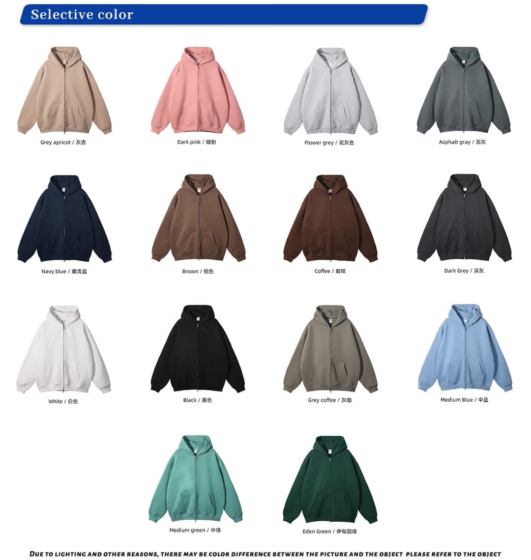 Fleece 350Gsm Oversized Zip-Up Hoodie – detail 3