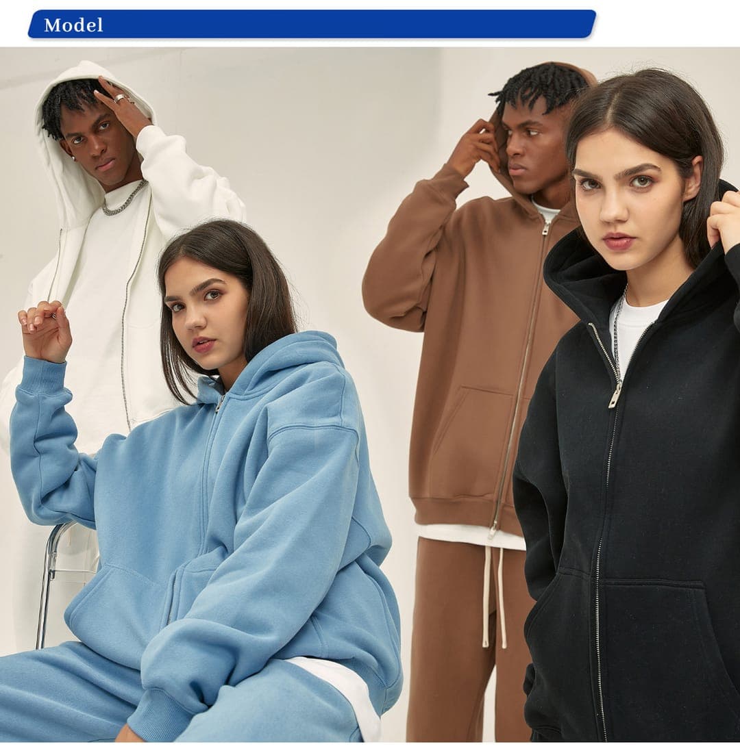 Fleece 350Gsm Oversized Zip-Up Hoodie – detail 9