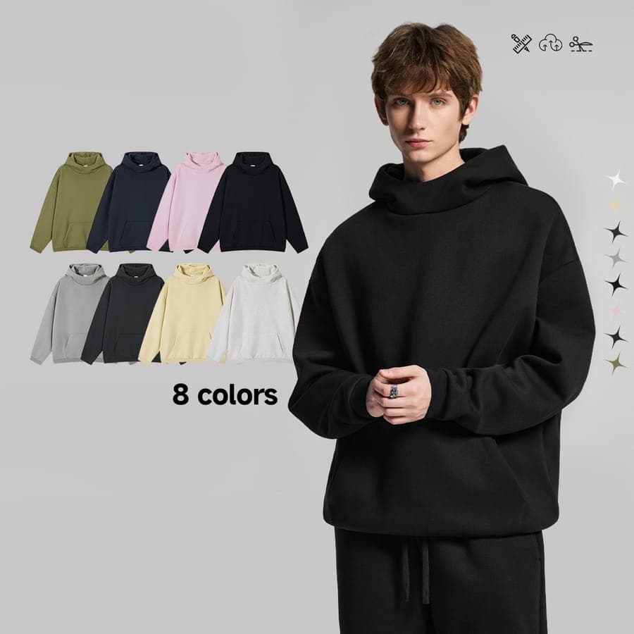 Oversized Polar Fleece 365gsm High-Neck Hoodie
