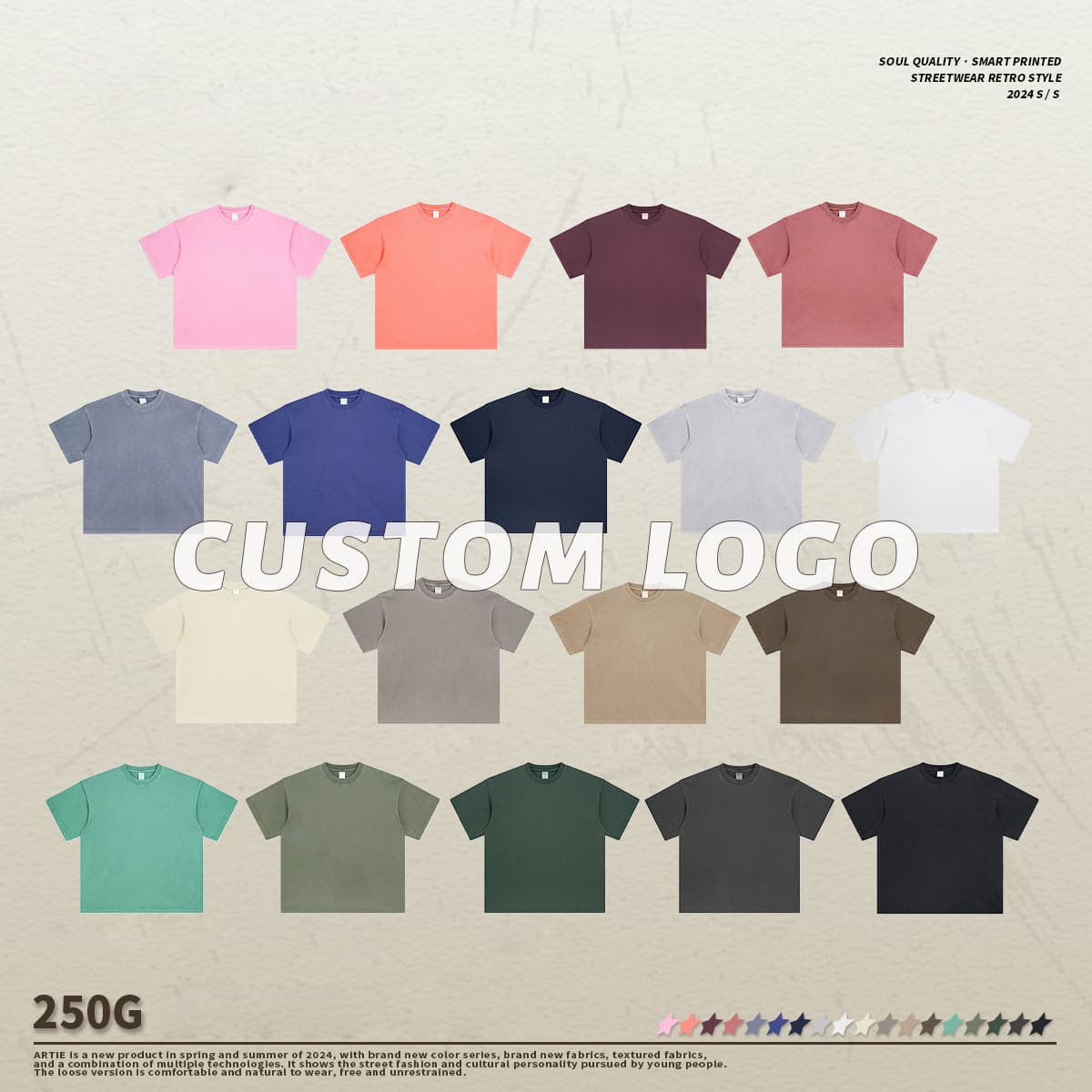 Light Wash Oversized T-Shirt 250gsm thumbnail 2