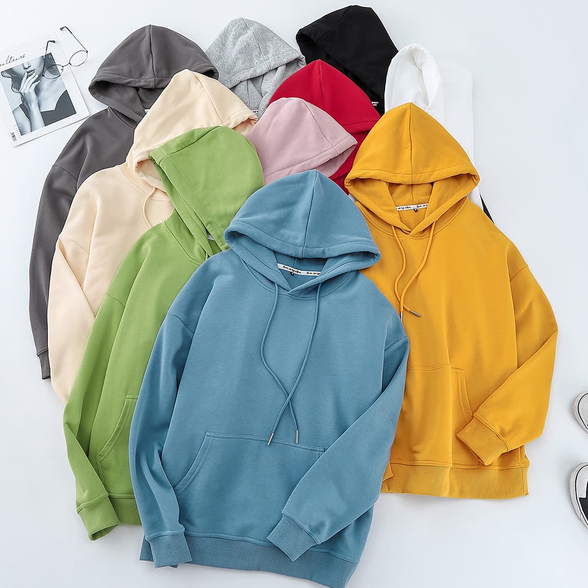 Custom Unisex Drop shoulder Hoodies thumbnail 2