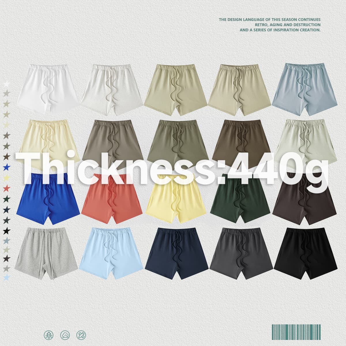 Thick 440GSM Basic Loose Fit Unisex Shorts thumbnail 4