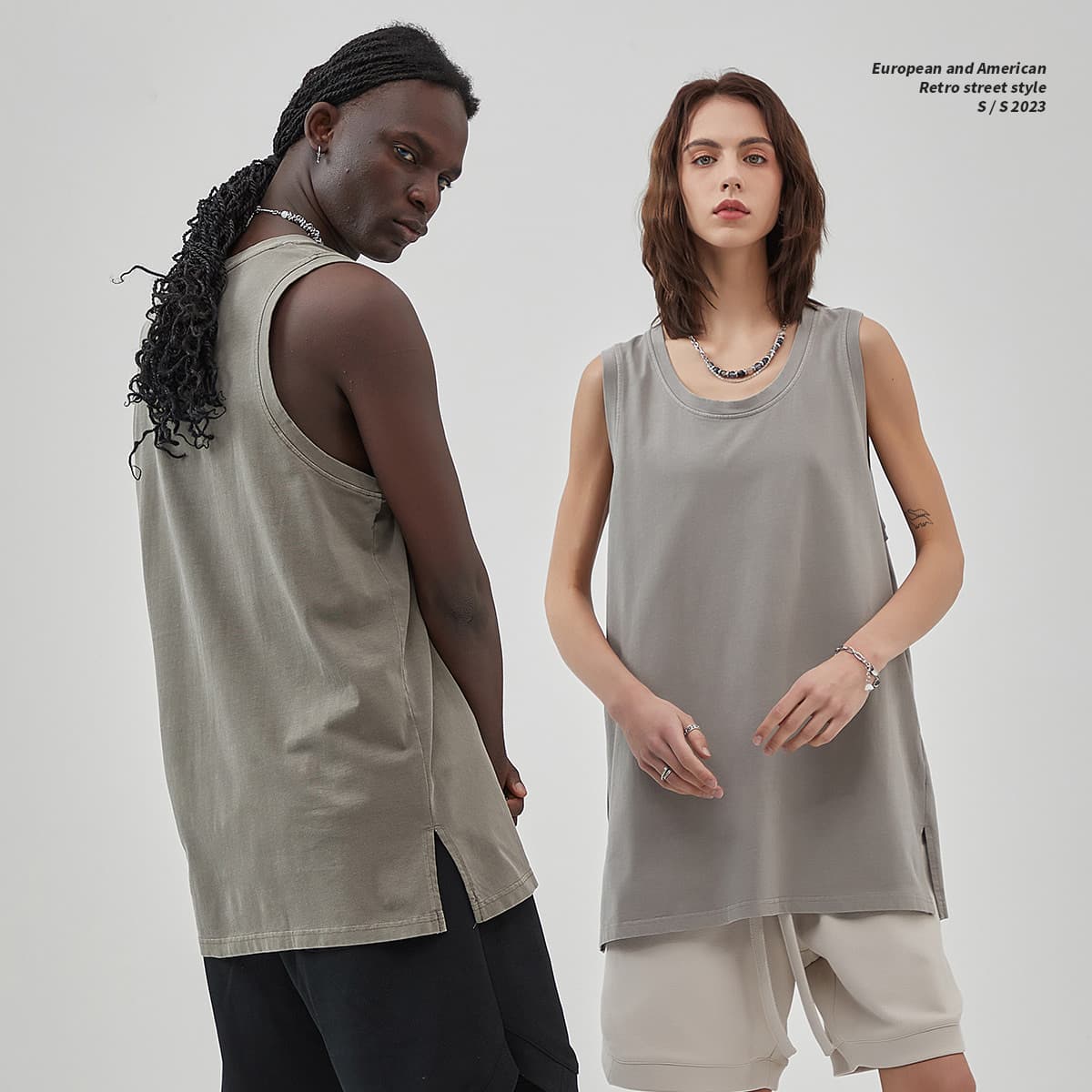 Vintage Washed 275gsm Summer Unisex Fashion Vest thumbnail 5
