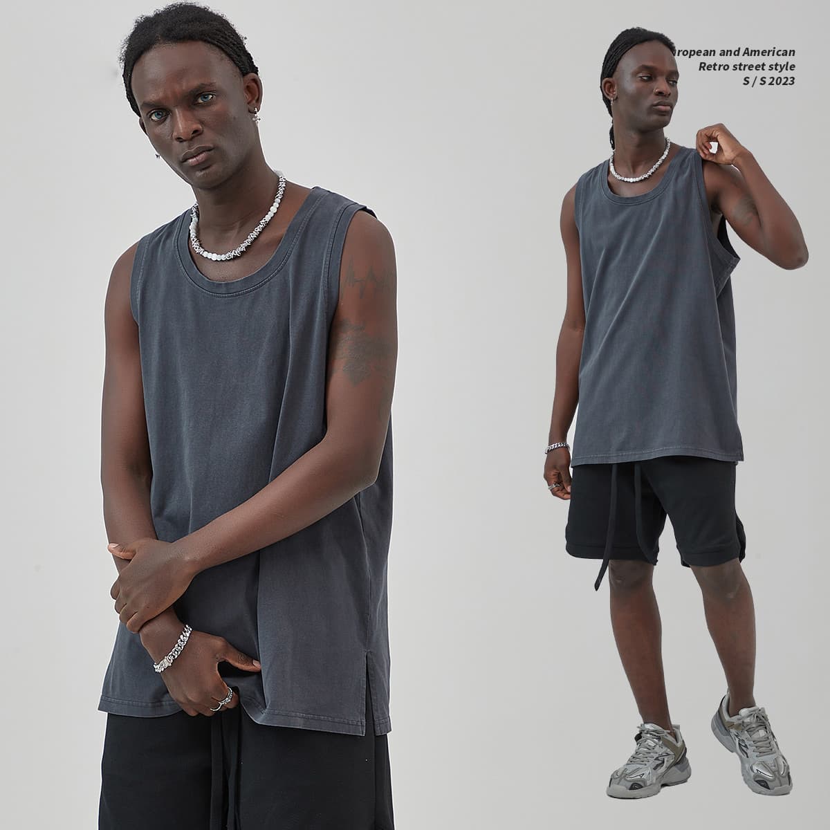 Vintage Washed 275gsm Summer Unisex Fashion Vest thumbnail 6