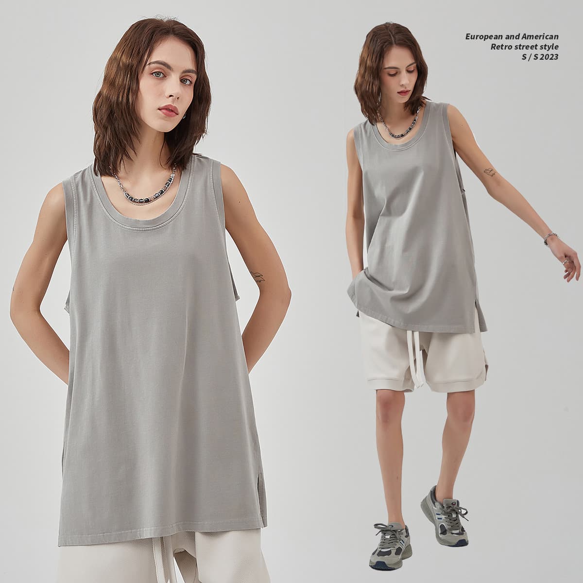 Vintage Washed 275gsm Summer Unisex Fashion Vest thumbnail 7