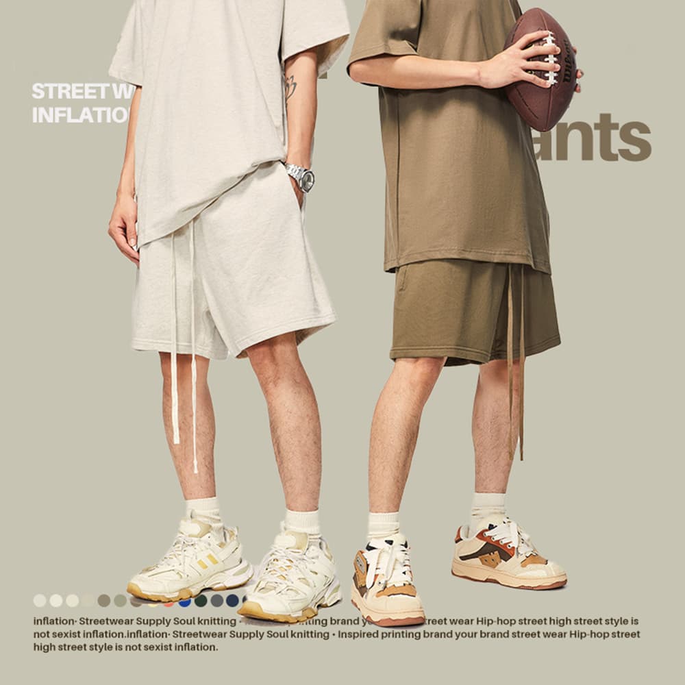 Thick Heavy Basic Shorts Street Trendy 425GSM thumbnail 4