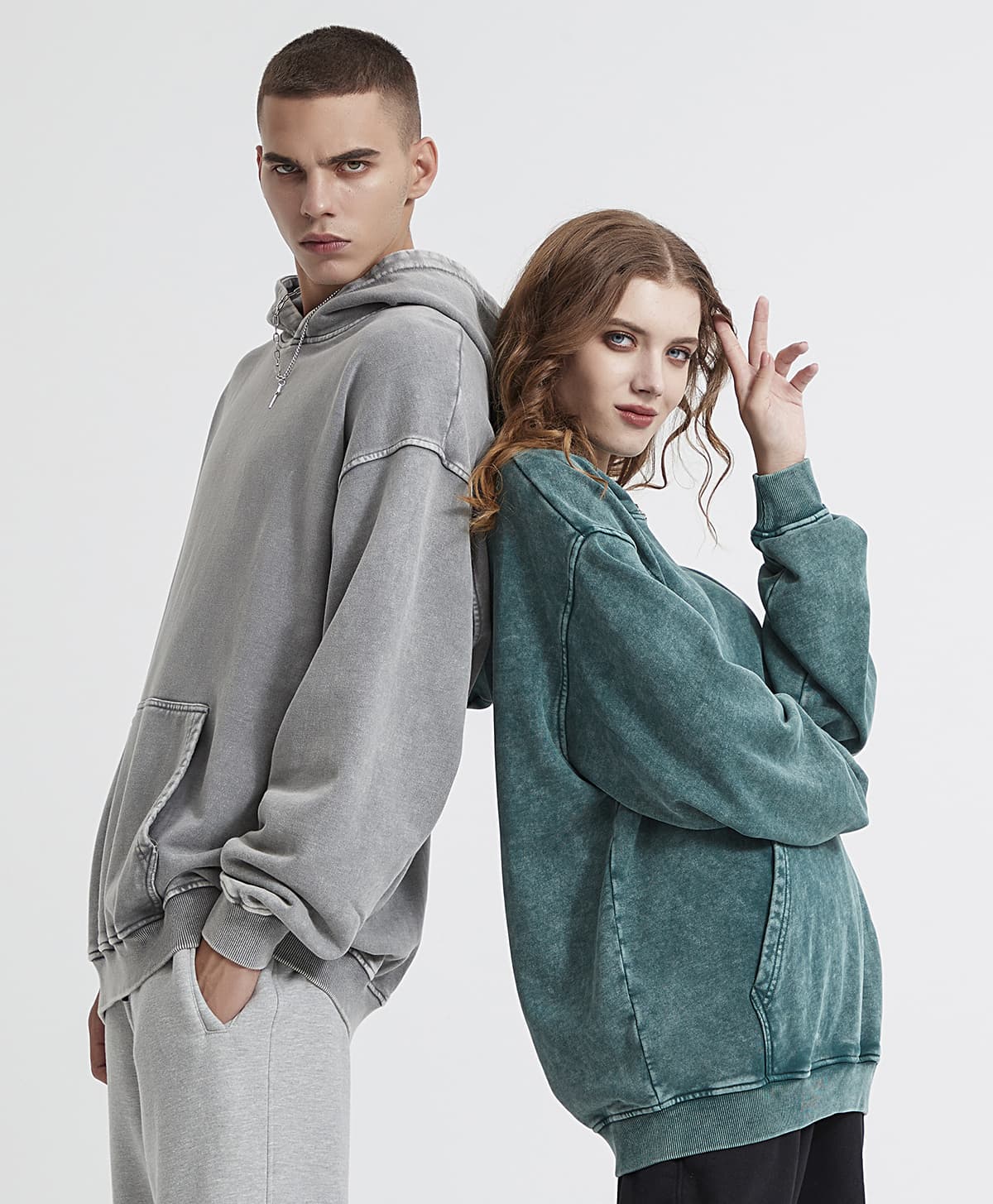 Thick Snow Wash Cotton Terry Hoodie 420Gsm – detail 12