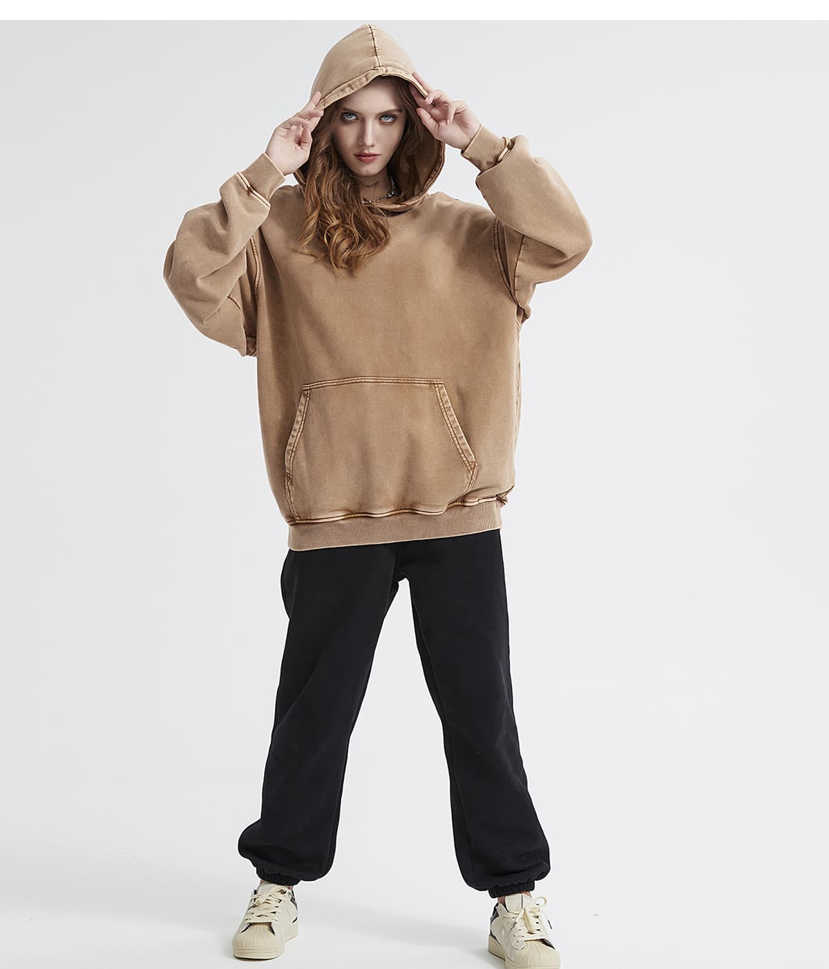 Thick Snow Wash Cotton Terry Hoodie 420Gsm – detail 15