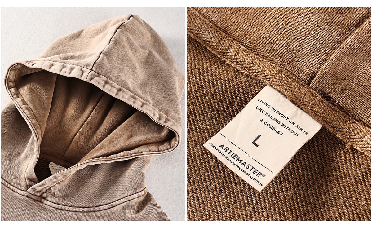 Thick Snow Wash Cotton Terry Hoodie 420Gsm – detail 6