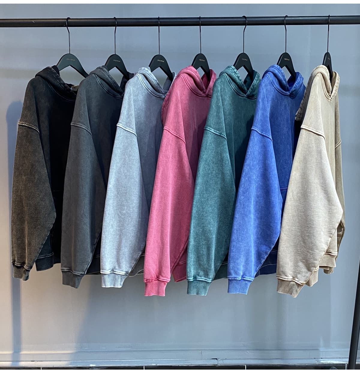 Thick Snow Wash Cotton Terry Hoodie 420Gsm – detail 9