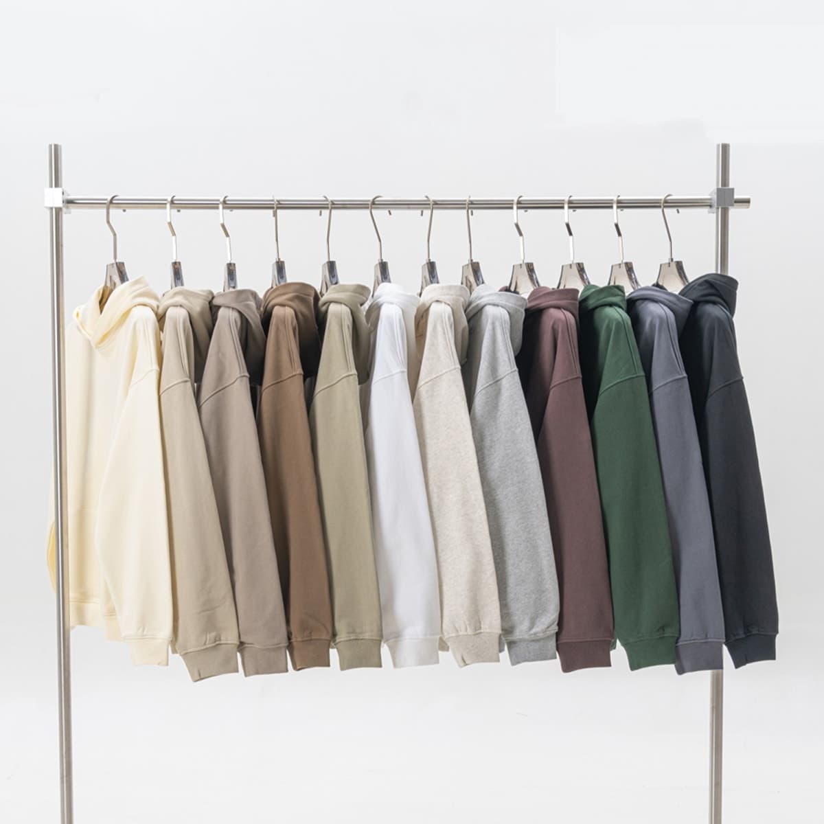 # W0071 Thick Heavy Cotton Terry Solid Oversized Hoodie 440Gsm thumbnail 2