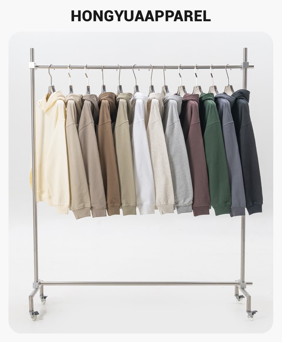 # W0071 Thick Heavy Cotton Terry Solid Oversized Hoodie 440Gsm – detail 1