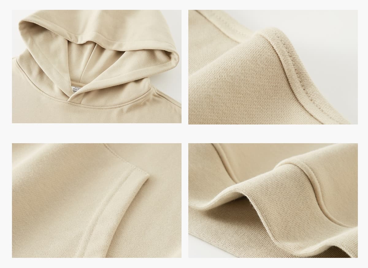 # W0071 Thick Heavy Cotton Terry Solid Oversized Hoodie 440Gsm – detail 12