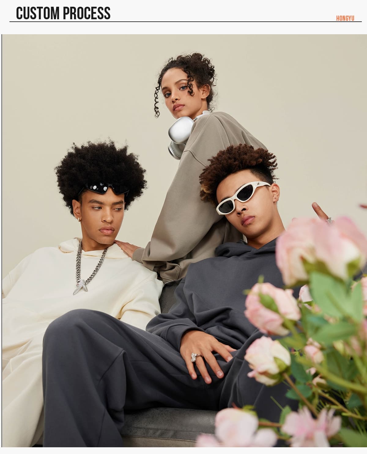 # W0071 Thick Heavy Cotton Terry Solid Oversized Hoodie 440Gsm – detail 14