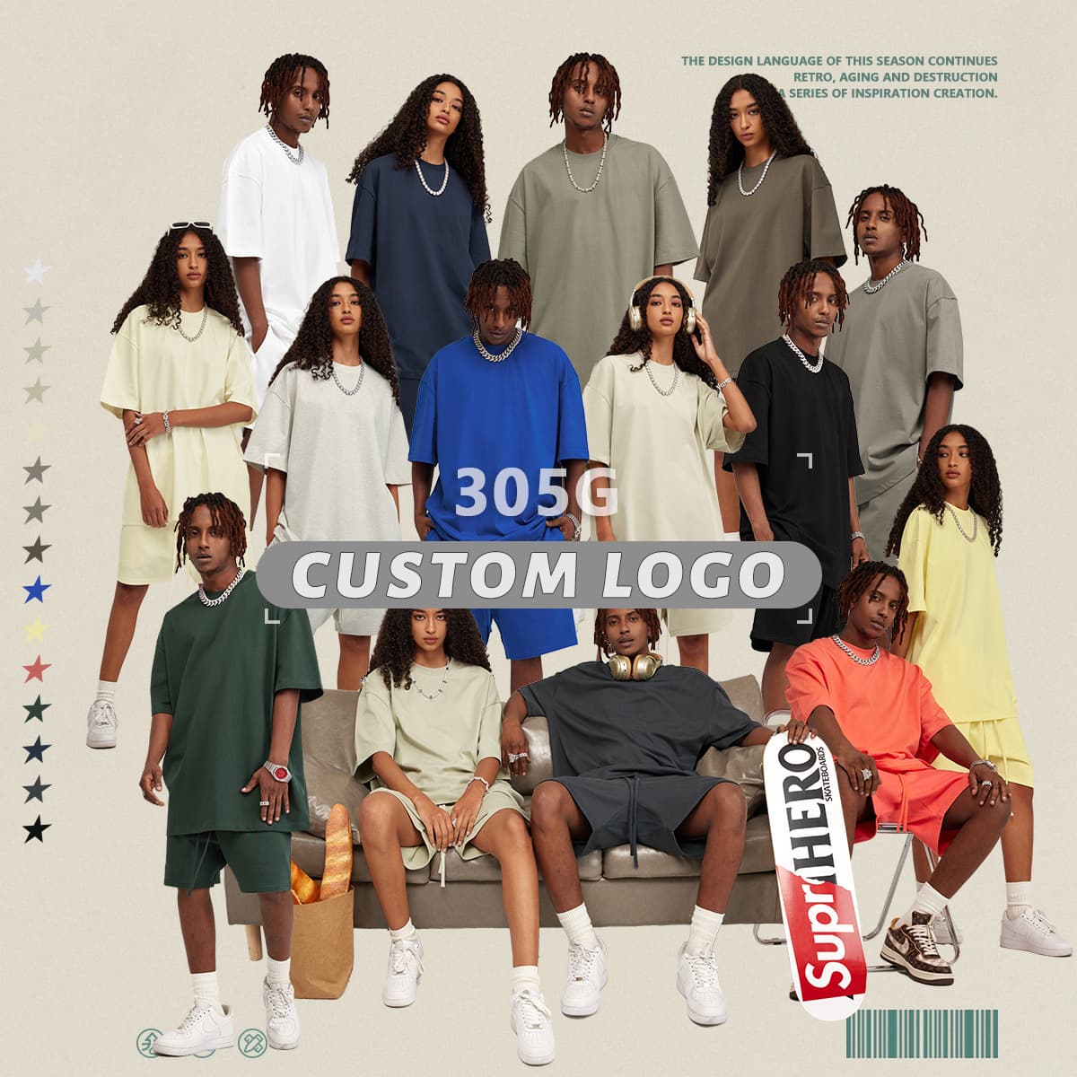 Thick Oversized Fashion Streetwear T-Shirt 305GSM
