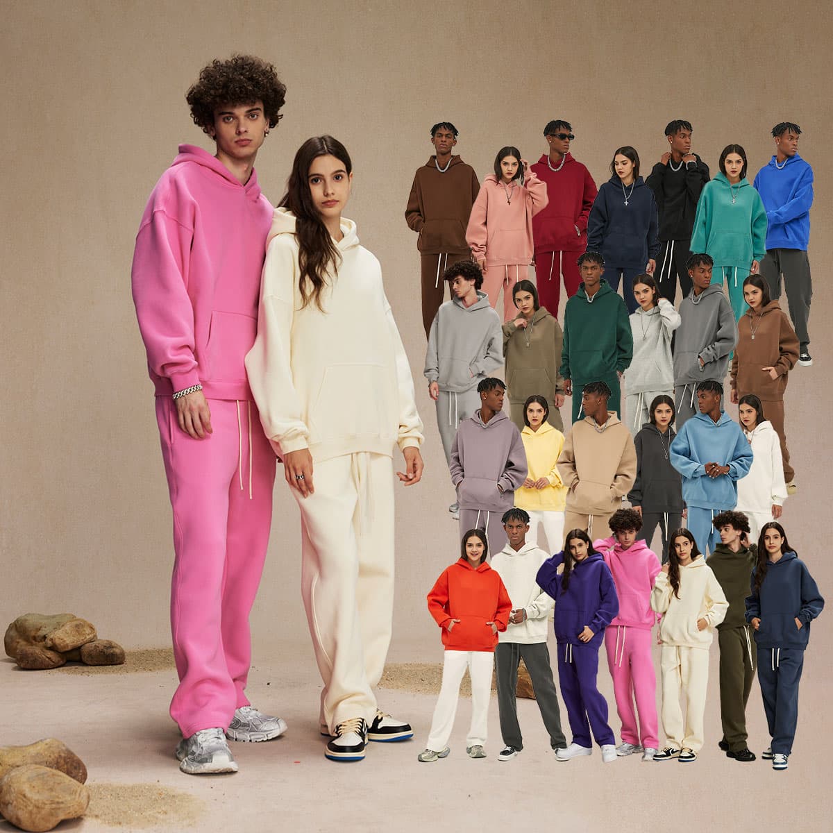 Solid Oversized Fleece Cotton basic Hoodie 350Gsm — view 1