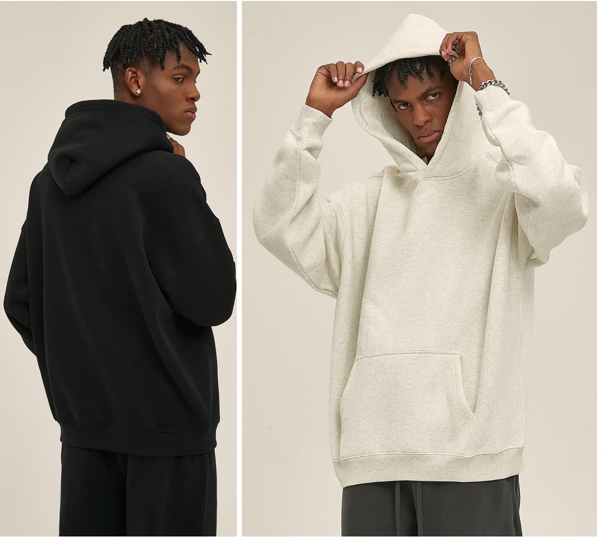 Solid Oversized Fleece Cotton basic Hoodie 350Gsm – detail 11