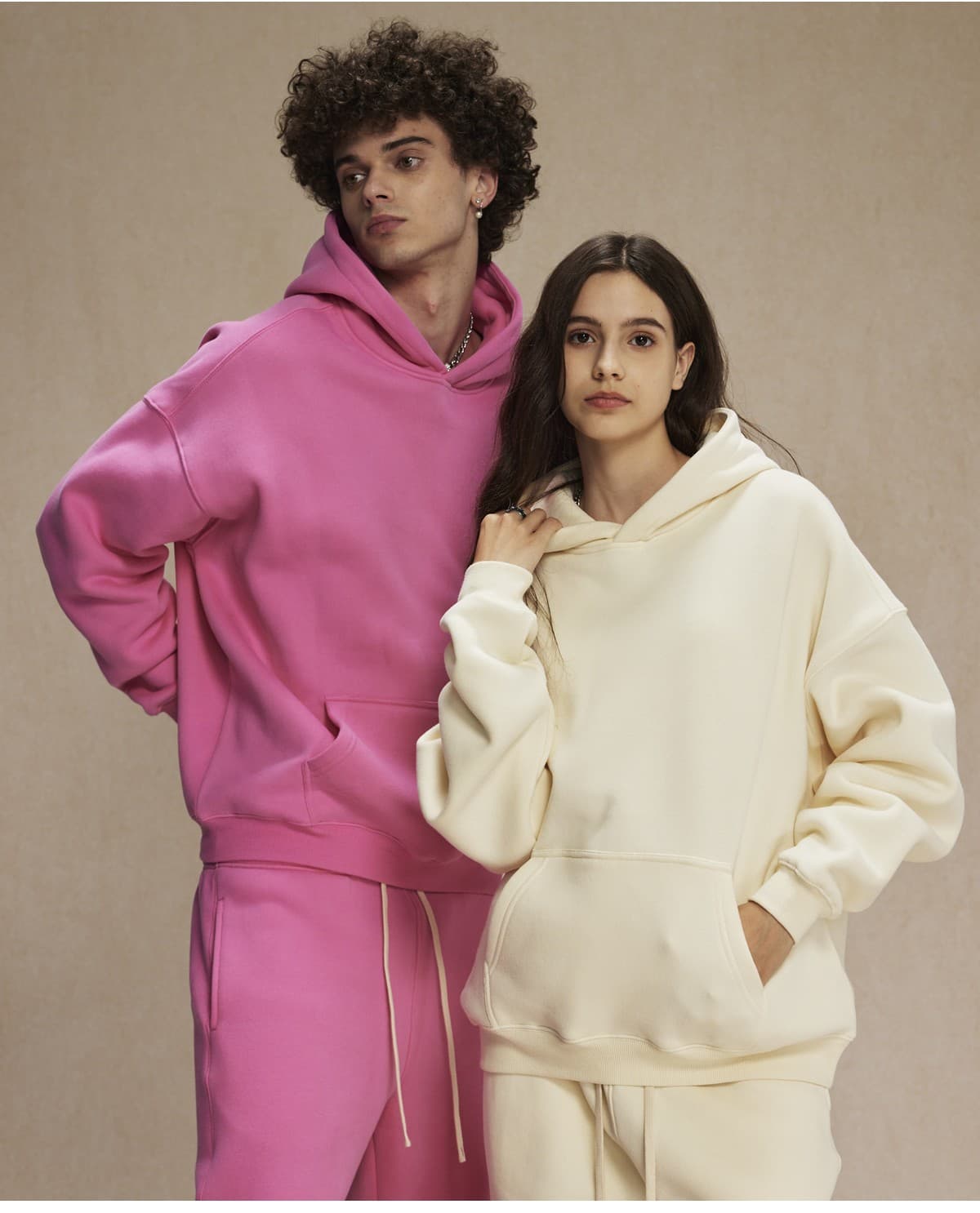 Solid Oversized Fleece Cotton basic Hoodie 350Gsm – detail 9