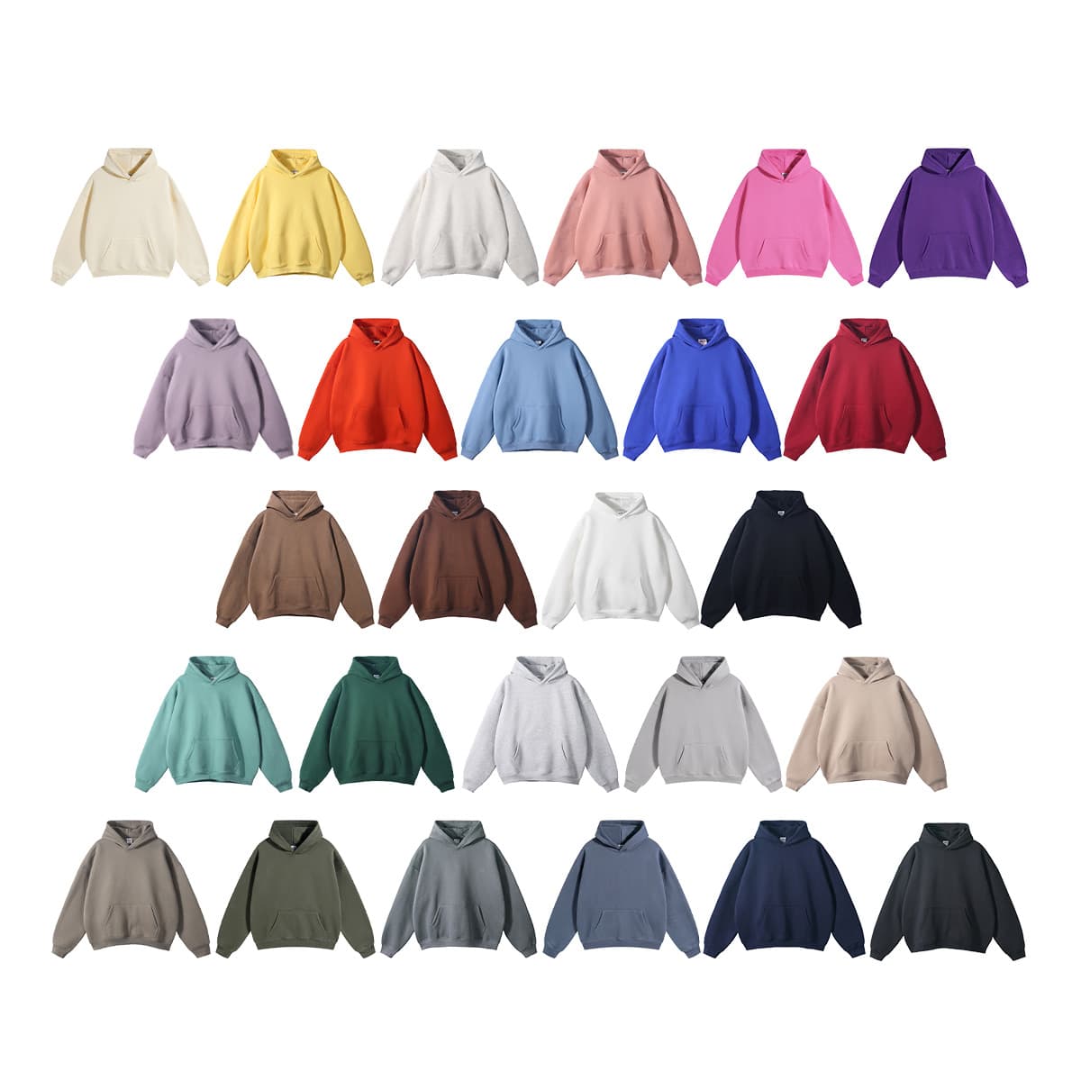 Solid Oversized Fleece Cotton basic Hoodie 350Gsm thumbnail 4
