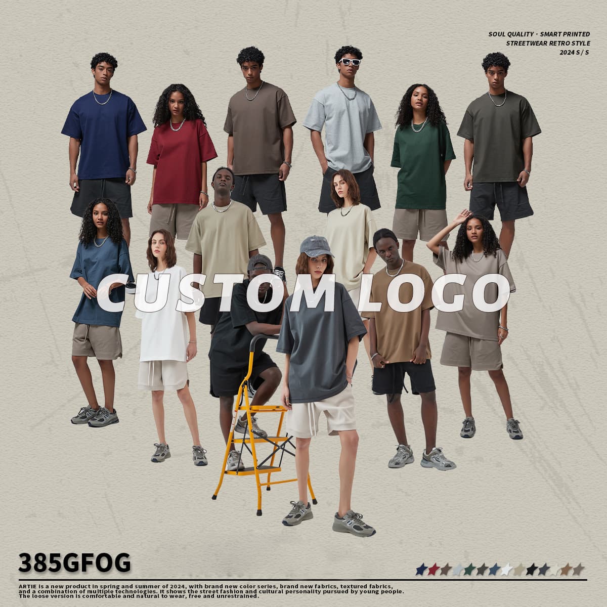 Thick 385Gsm Oversized Fashoin Unisex T-shirt