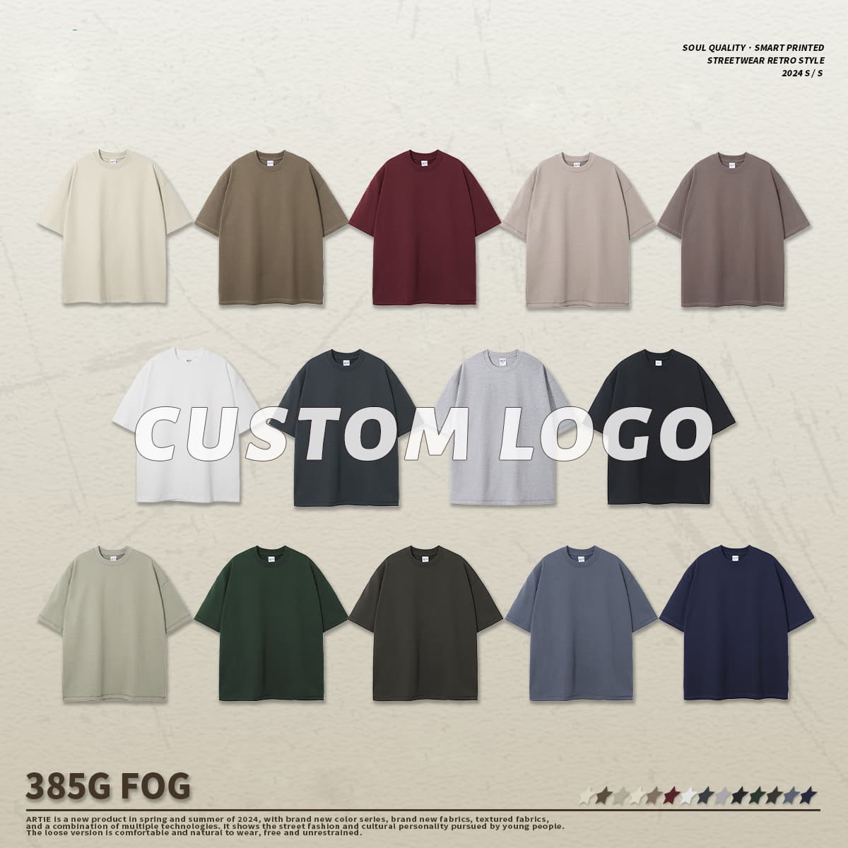 Thick 385Gsm Oversized Fashoin Unisex T-shirt thumbnail 2