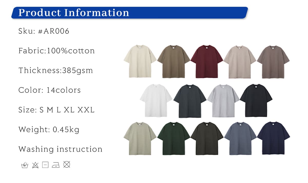 Thick 385Gsm Oversized Fashoin Unisex T-shirt – detail 1