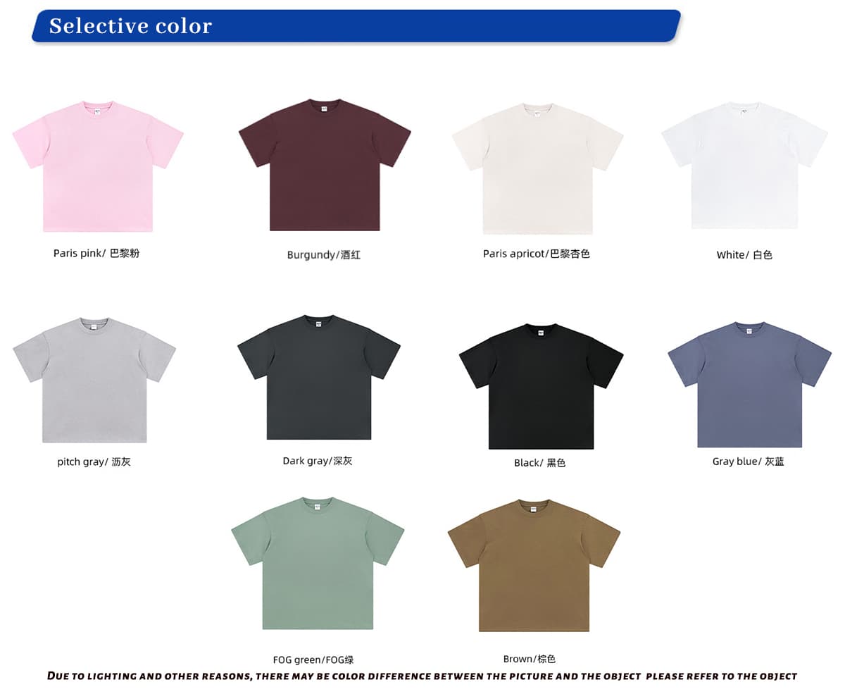Light Weight 190GSM Oversized Cotton T-shirt 10 Colors – detail 3