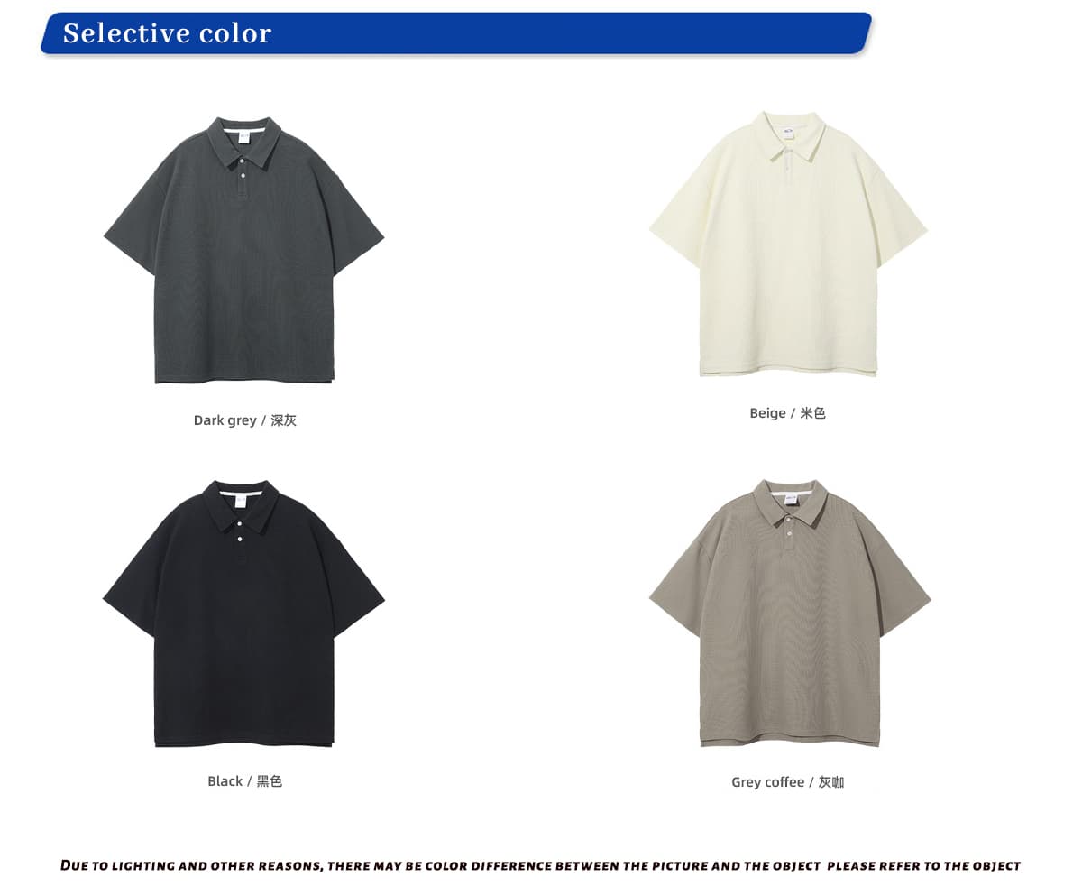 Waffle 330G Buttons Polo T-shirt – detail 3
