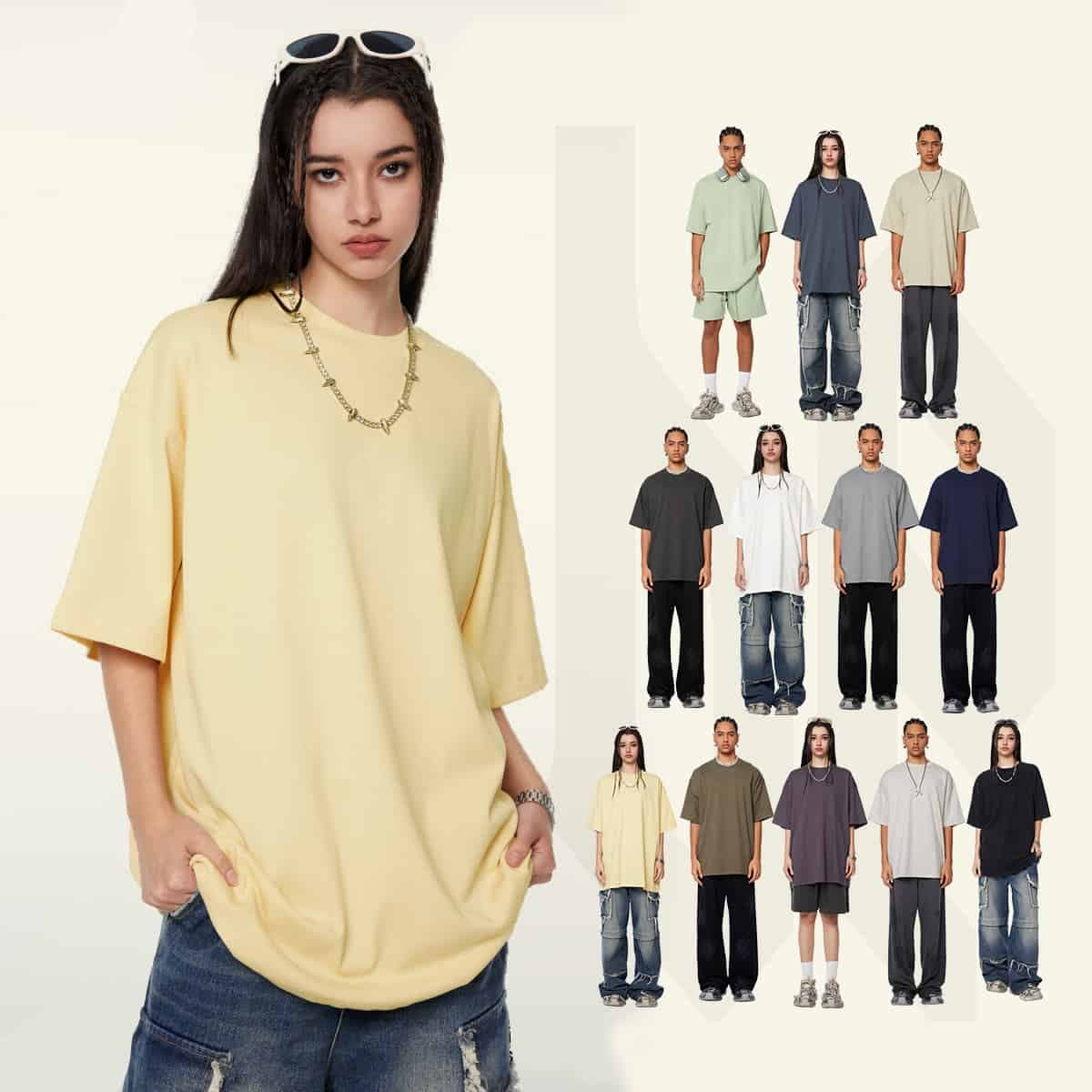 Double Yarn Cotton 345GSM Oversized T-Shirt