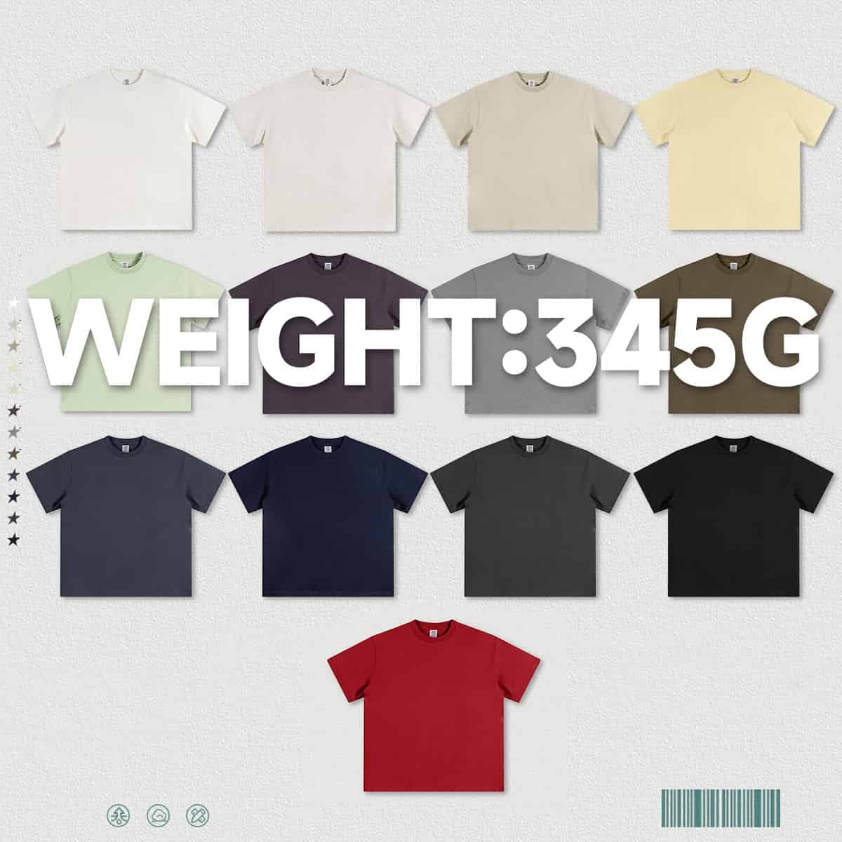 Double Yarn Cotton 345GSM Oversized T-Shirt thumbnail 3