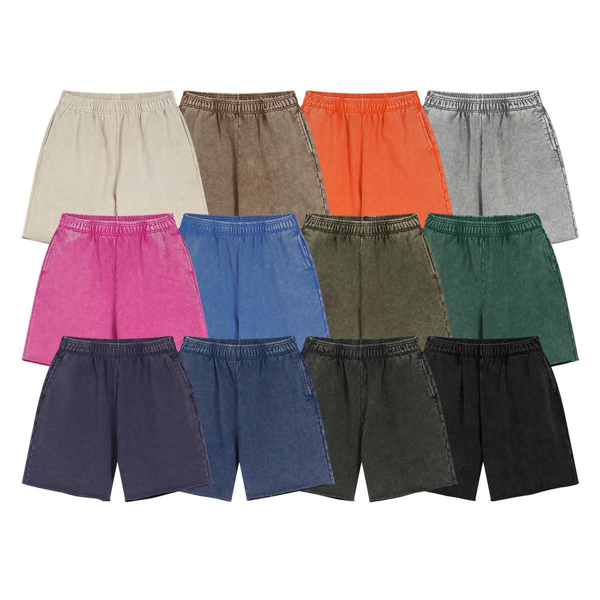 Heavy 420Gsm Acid Wash Cotton Terry Shorts thumbnail 3