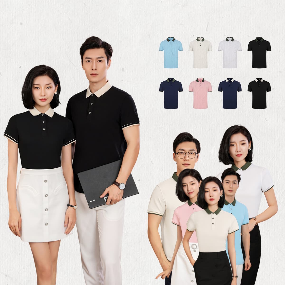 Color-Block 220gsm Unisex Slim Fit Polo with Slit