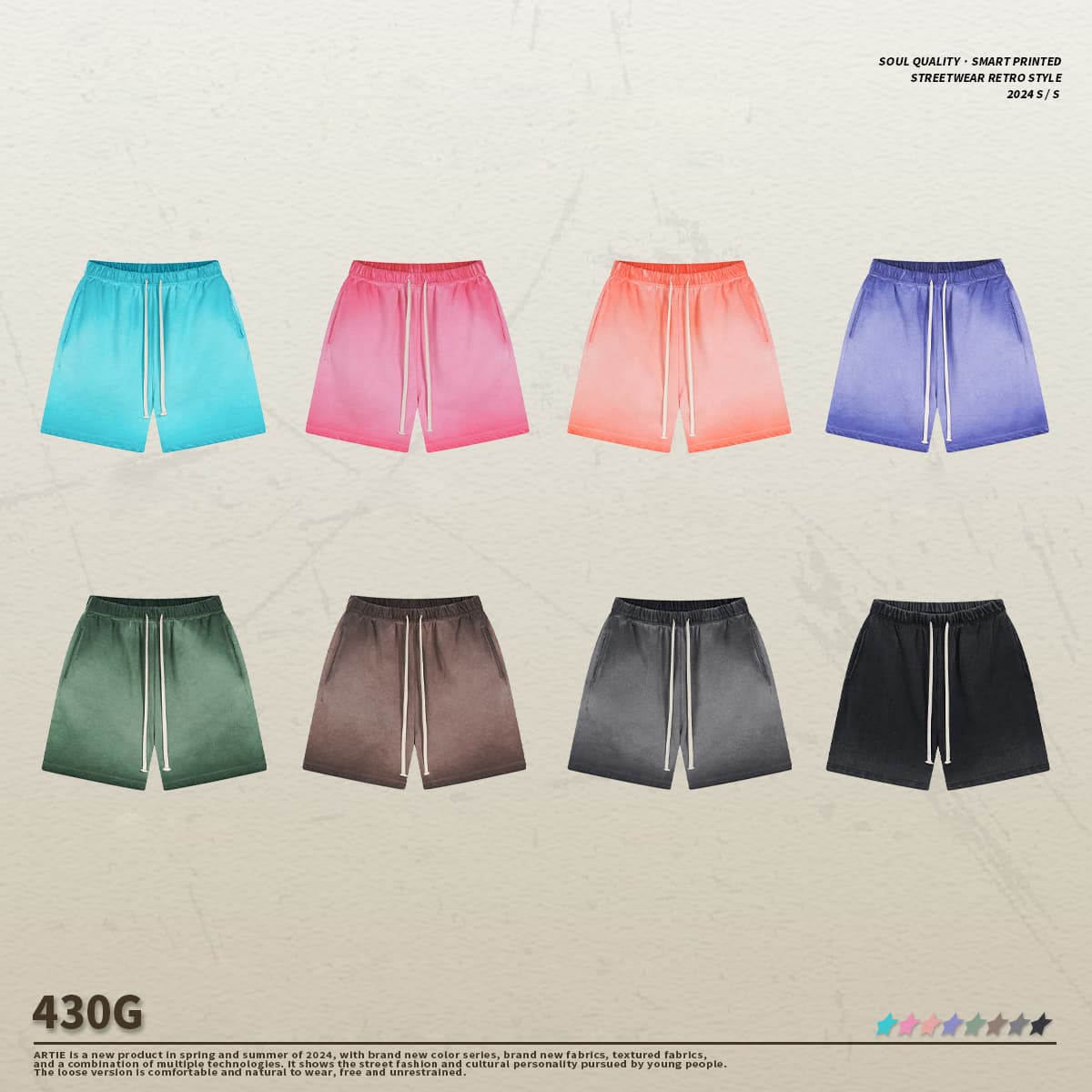 Cotton Terry 430GSM Vintage Dyed Shorts thumbnail 4