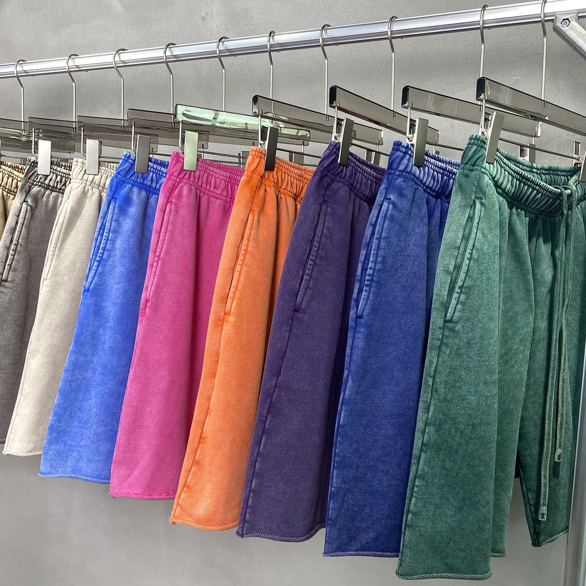 Heavy 420Gsm Acid Wash Cotton Terry Shorts thumbnail 4