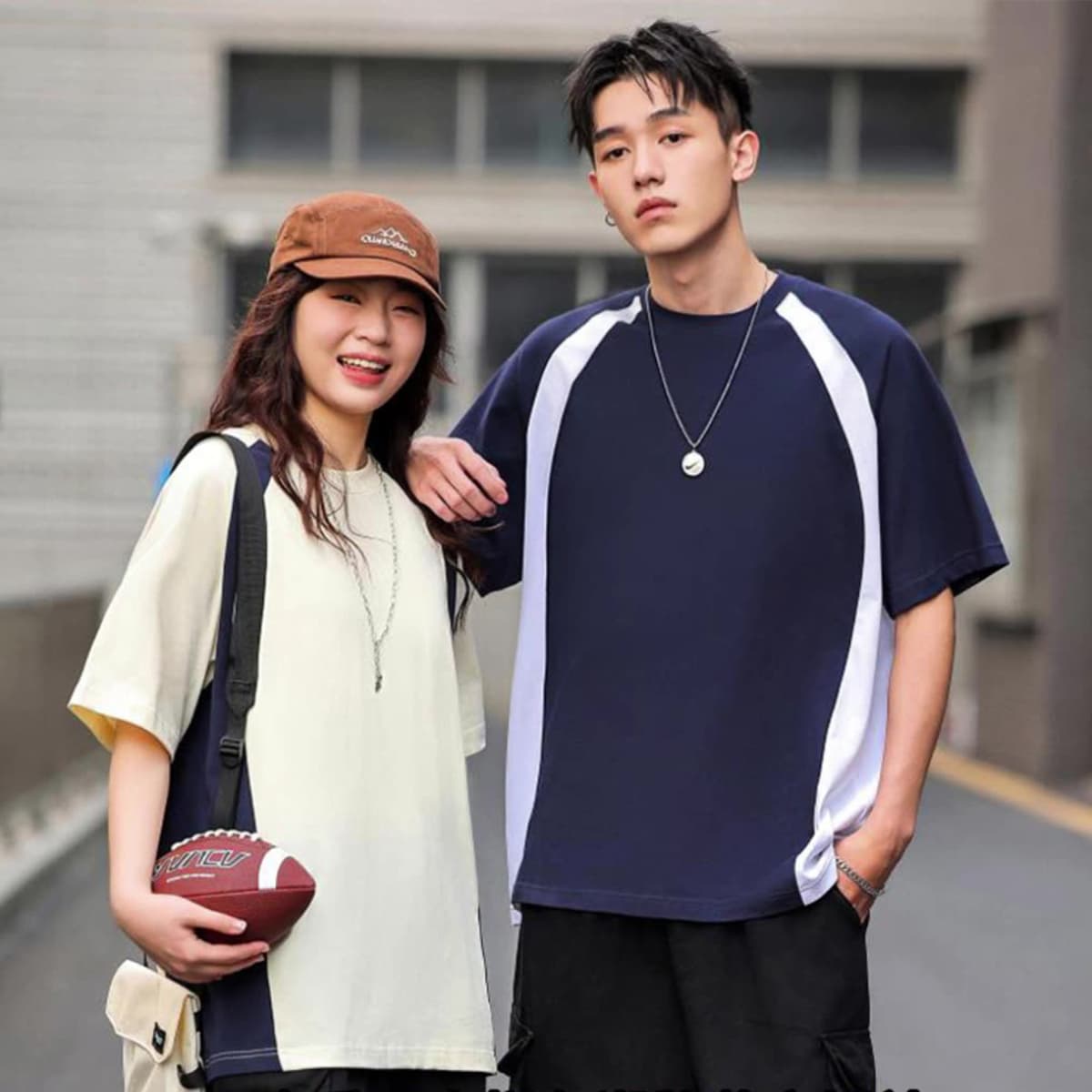 Cotton 240GSM Colorblock Oversize T-shirt