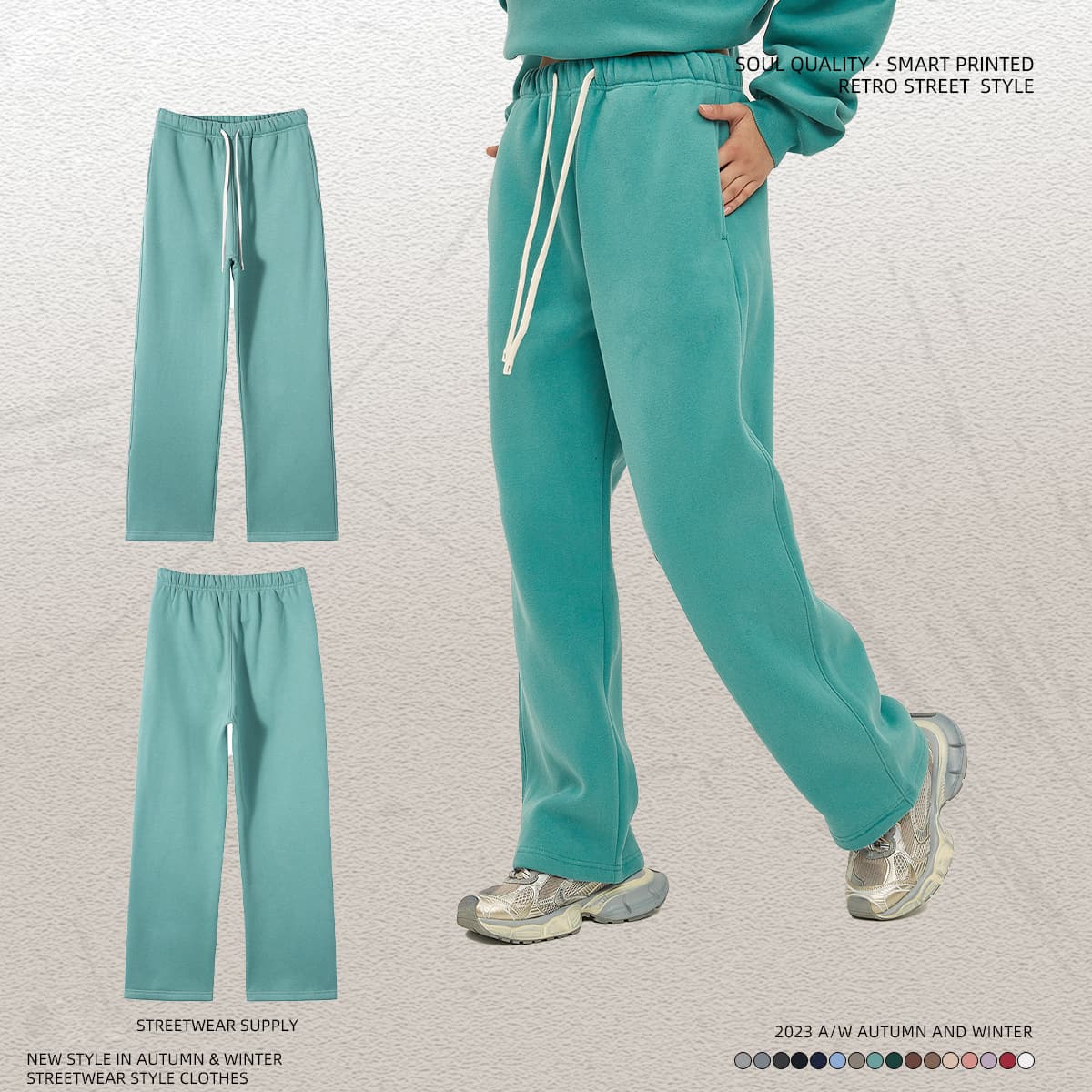 Cotton Fleece 350Gsm Straight Leg Sweatpants thumbnail 5