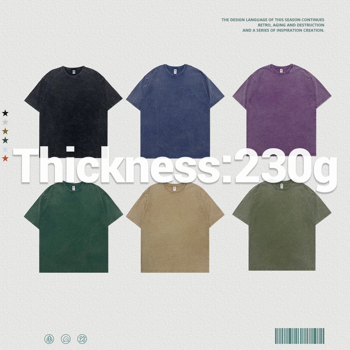Acid Wash 230GSM Cotton Oversized T-shirt thumbnail 3