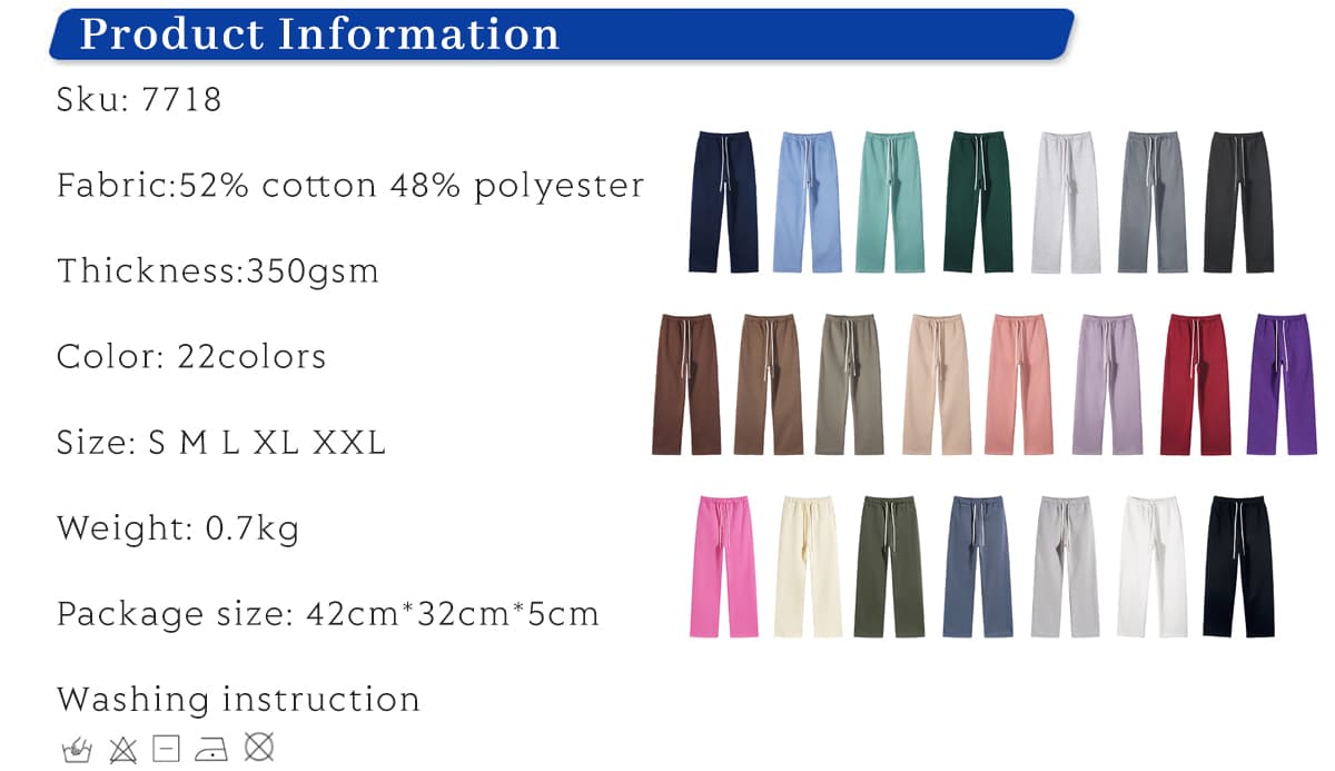 Cotton Fleece 350Gsm Straight Leg Sweatpants – detail 1