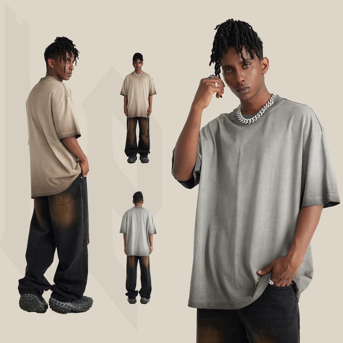Cotton 255GSM Oversized Acid Wash T-Shirt thumbnail 2