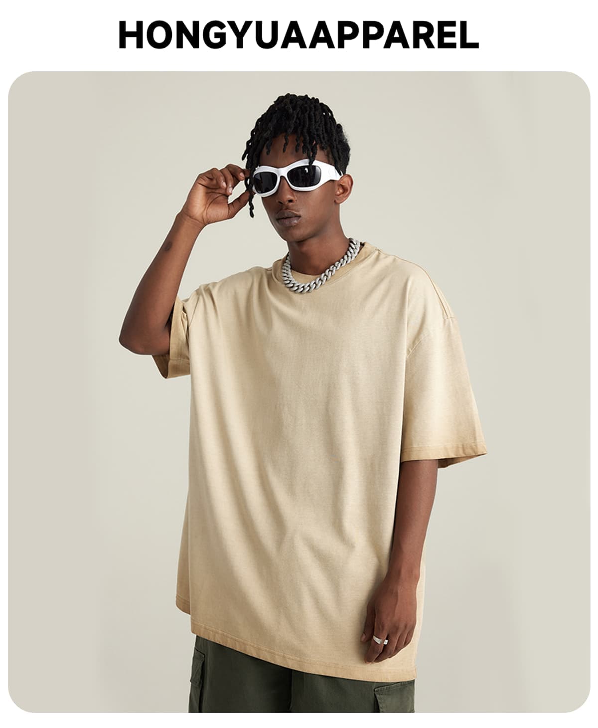 Cotton 255GSM Oversized Acid Wash T-Shirt – detail 1