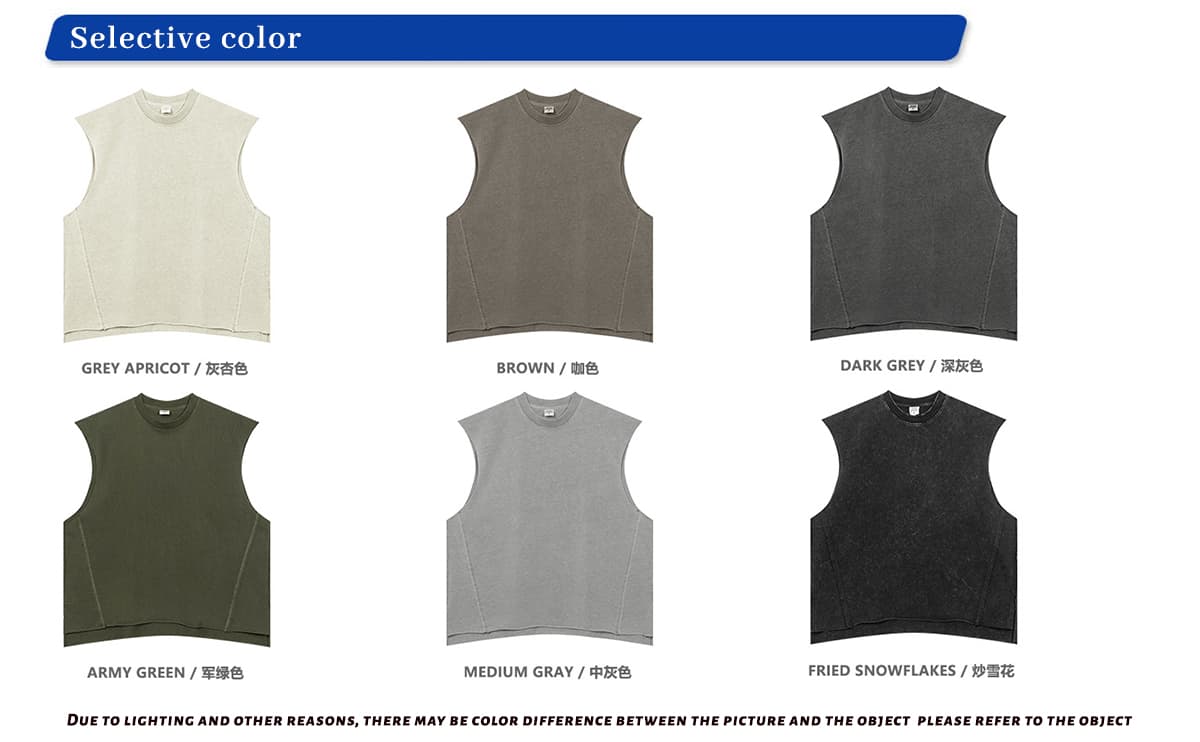Cotton 270GSM Vintage Wash Raw Edge Hem Vest – detail 3