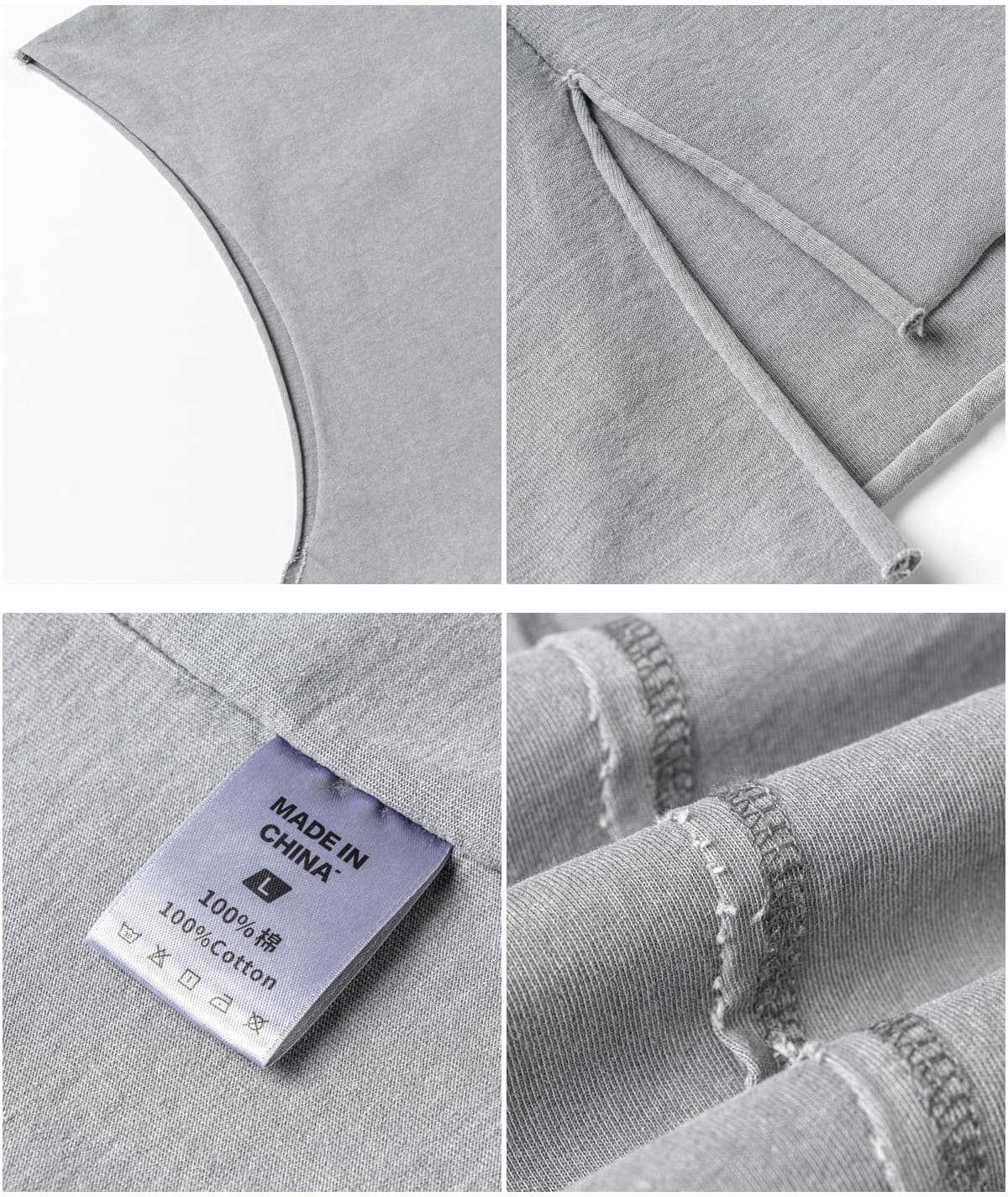 Cotton 270GSM Vintage Wash Raw Edge Hem Vest – detail 7