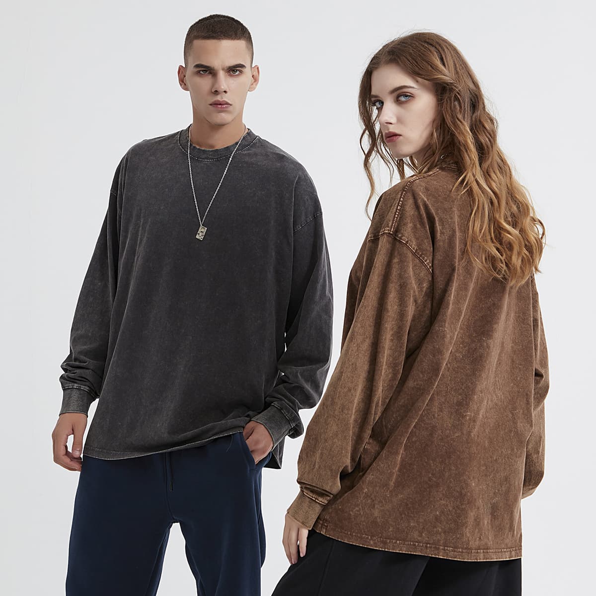 Acid Wash Cotton 250GSM Oversized Long Sleeve thumbnail 3