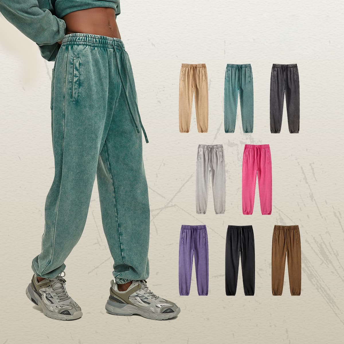 Cotton Terry 420Gsm Snow Wash Sweatpants
