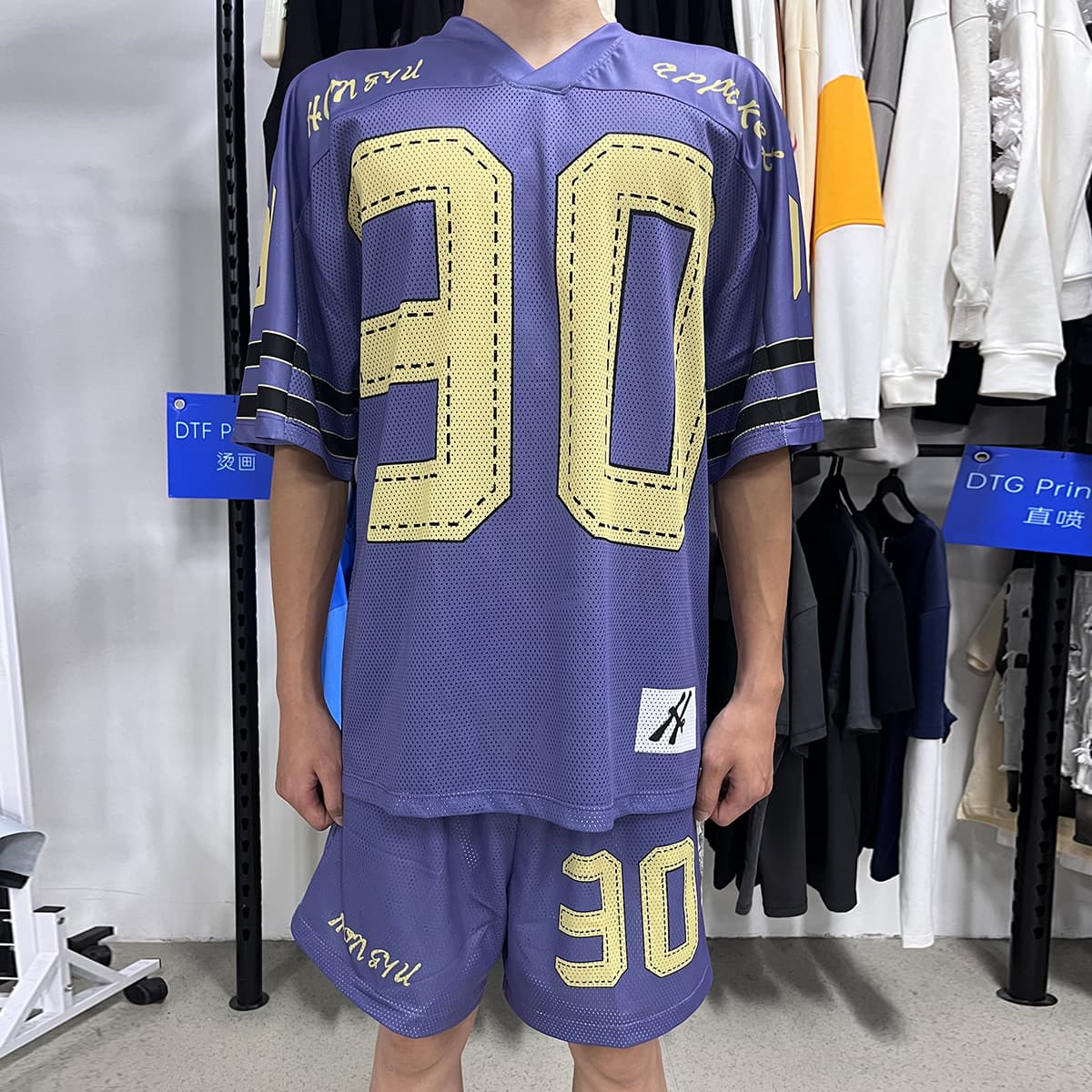 Streetwear Football Jersey Mesh Shorts Set thumbnail 3