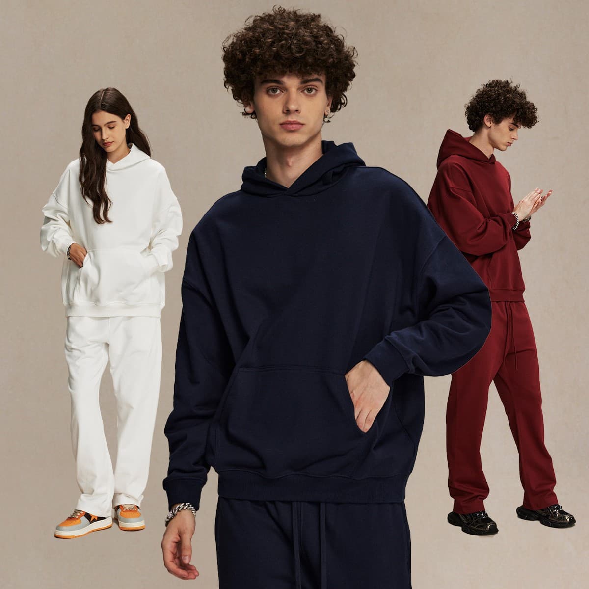 Thick Brushed Cotton Terry 430Gsm Oversized Hoodie thumbnail 2