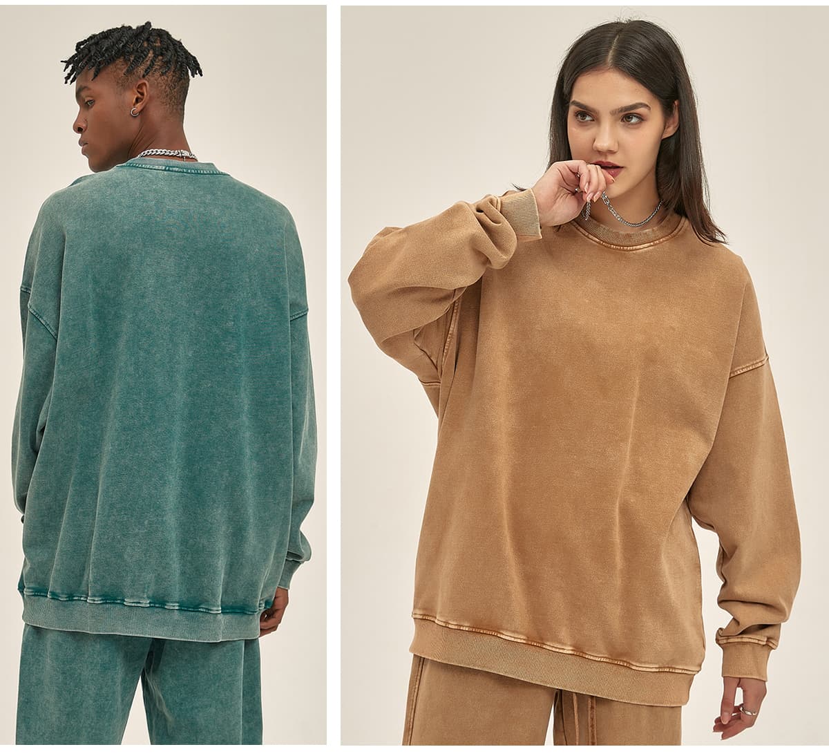 Cotton Terry 420Gsm Oversized Snow Wash Sweatshirt – detail 10