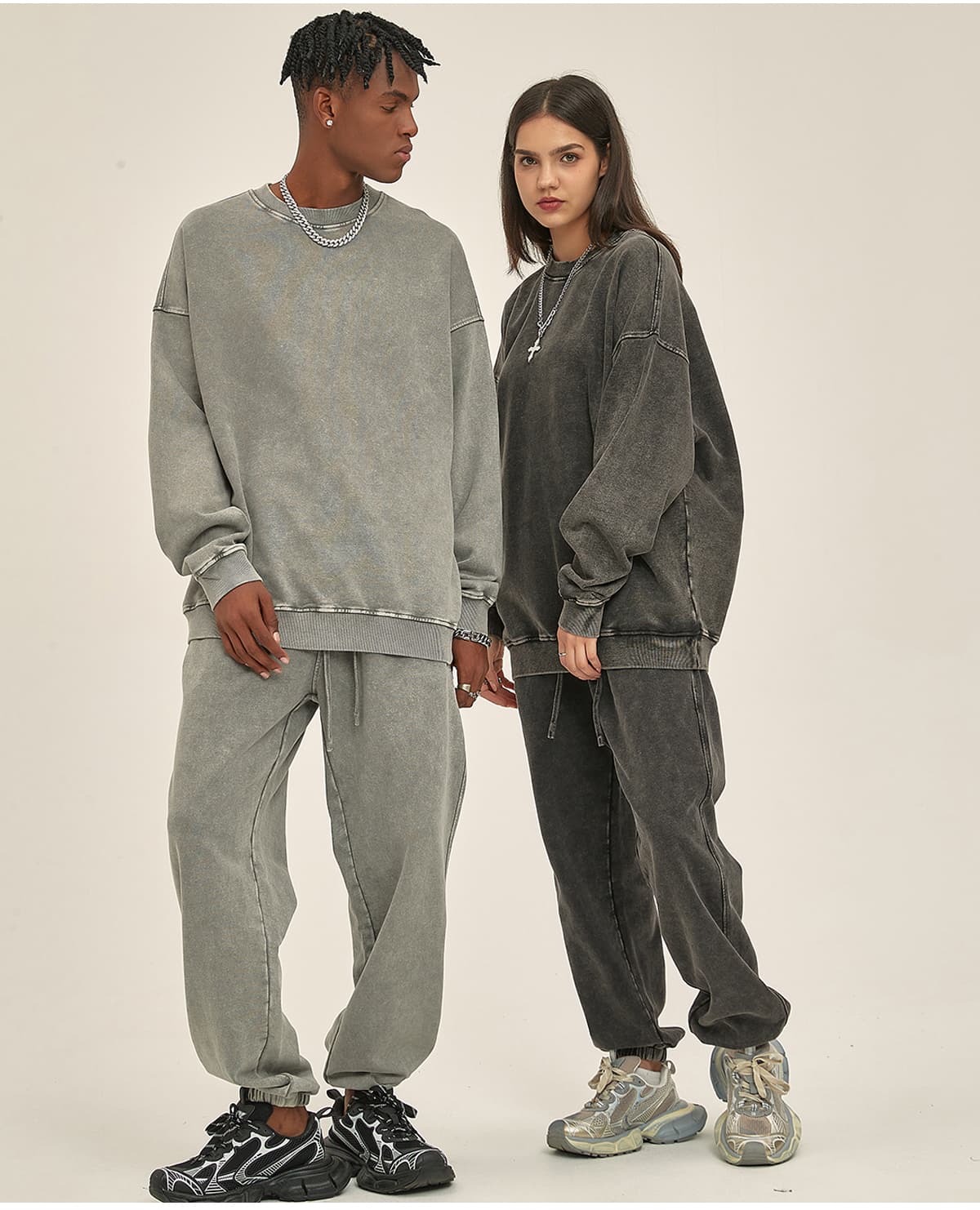 Cotton Terry 420Gsm Oversized Snow Wash Sweatshirt – detail 13