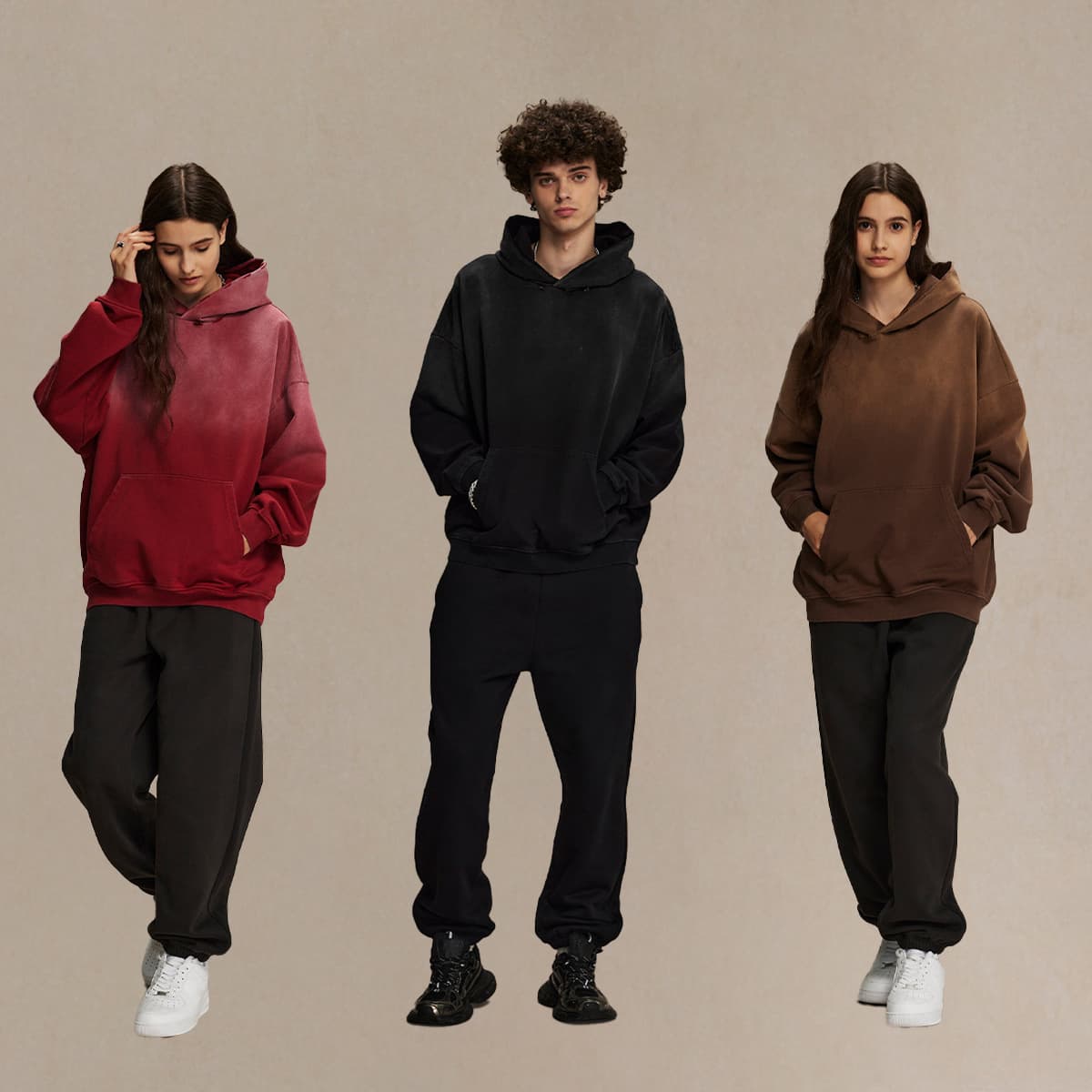 Thick Terry 450Gsm Vintage Wash Distressed Hoodie thumbnail 4