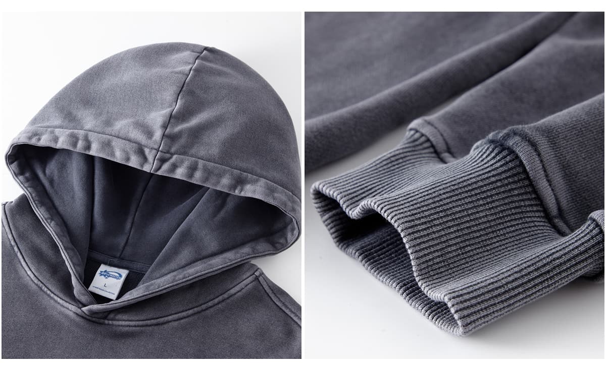 Thick French Terry 420Gsm Vintage Wash Hoodie – detail 5